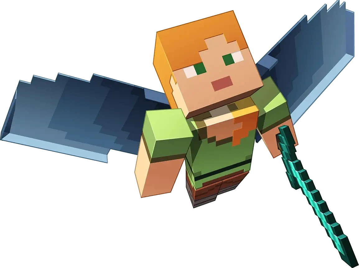 Alex flying with an elytra
