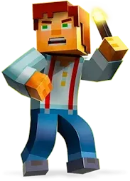 Minecraft story mode character exploring
