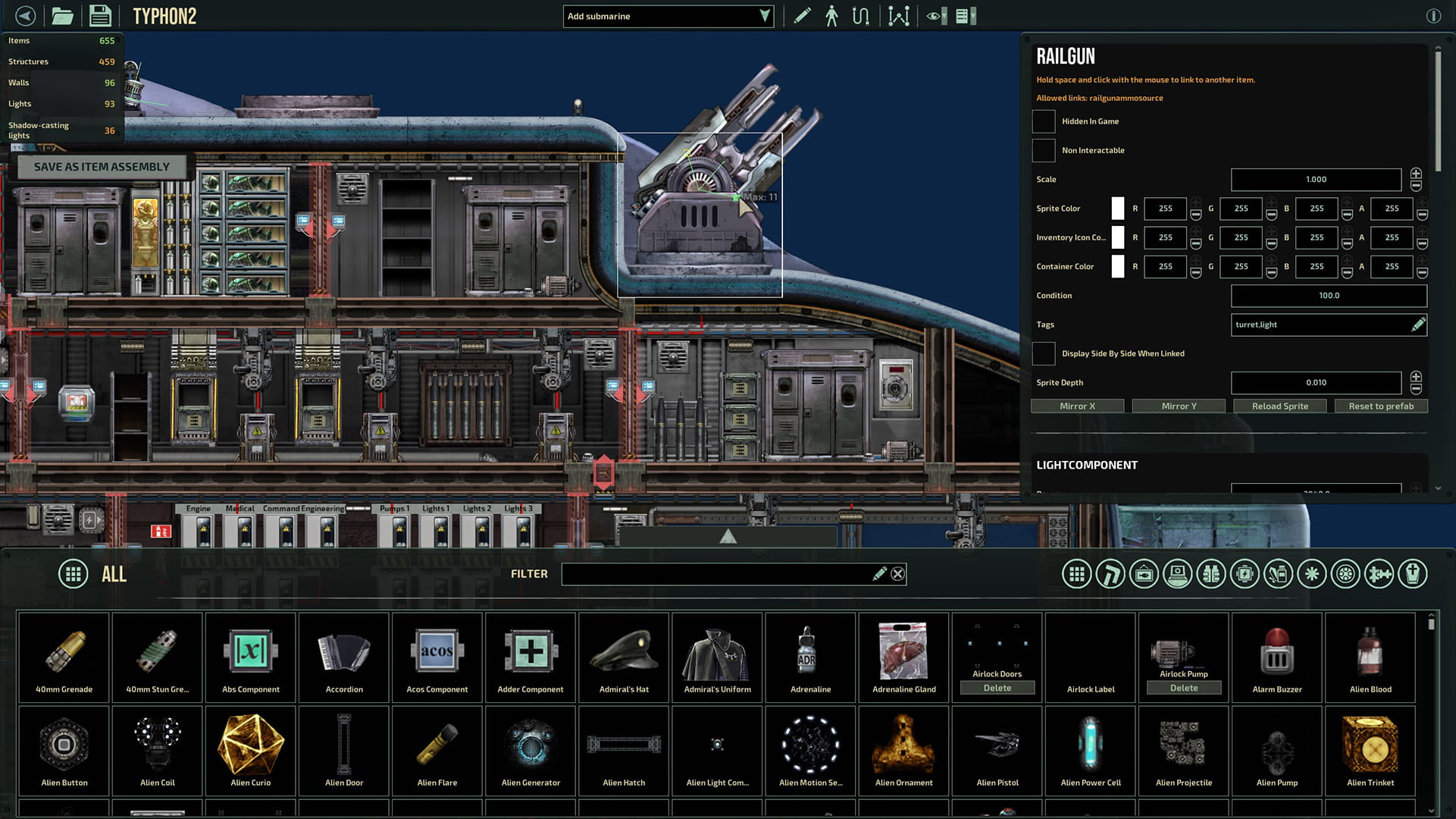 barotrauma game players upgrading submarine guns on multiplayer server